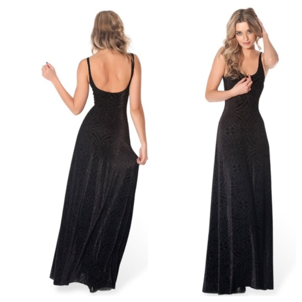 BlackMilk Burned Velvet Maxi Dress
